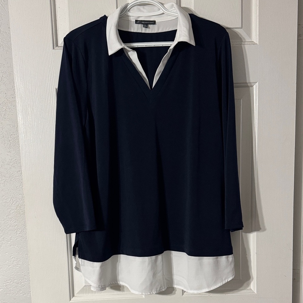 Adrianna Papell Black and White Blouse